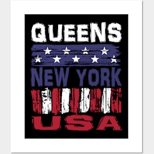 Queens New York USA T-Shirt Posters and Art